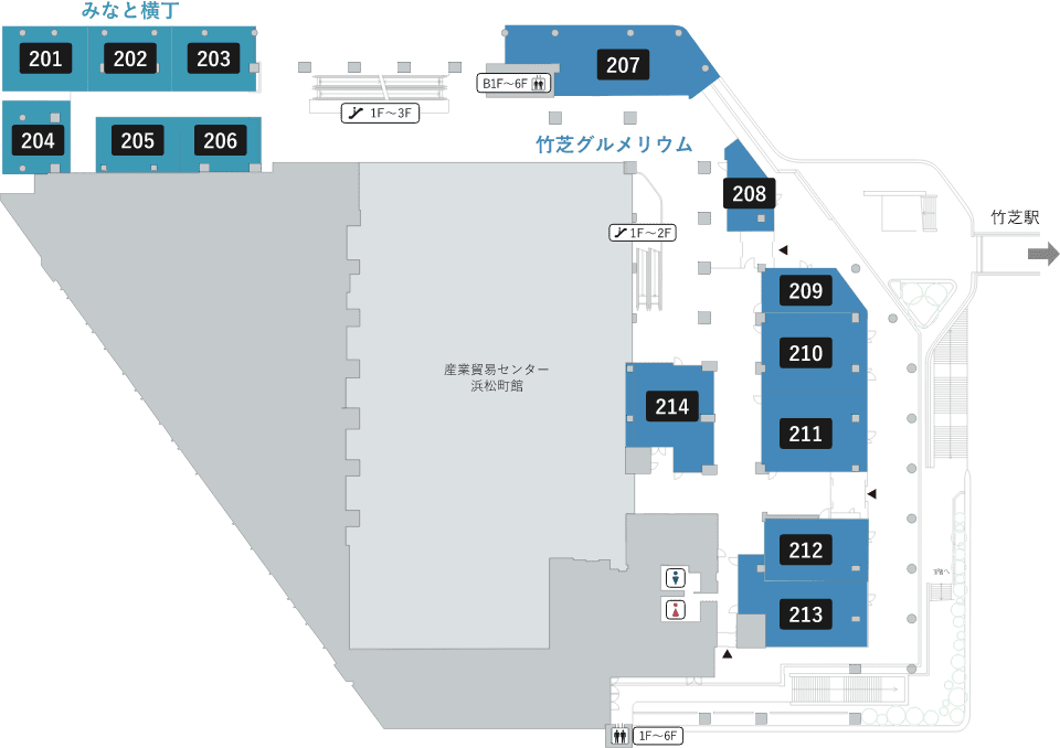 飲食店(竹芝グルメリウム)2階のマップ